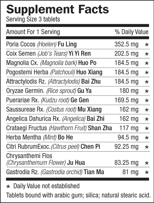 Dr. Shen's Stomach Curing pills supplement facts and ingredients list