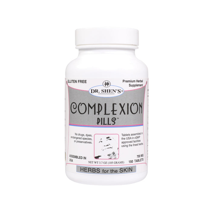 Bottle of Dr. Shen's Complexion Pills: Herbs for the Skin 150 tablets 700 mg