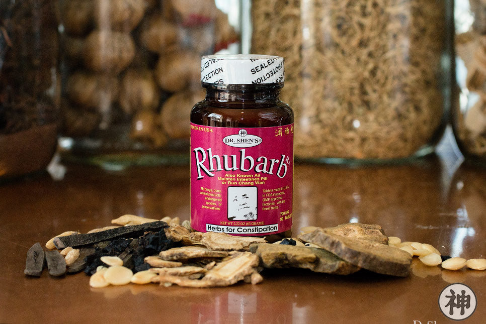 bottle of Dr. Shen's Rhubarb: Herbs for Constipation
