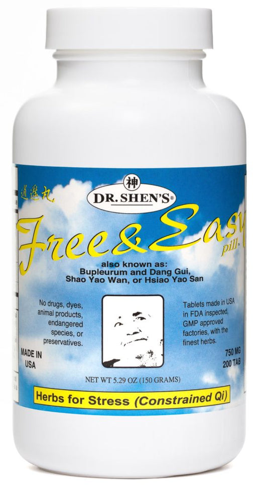 bottle of Dr. Shen's Free & Easy Pills: Herbs for Constrained Qi and Stress