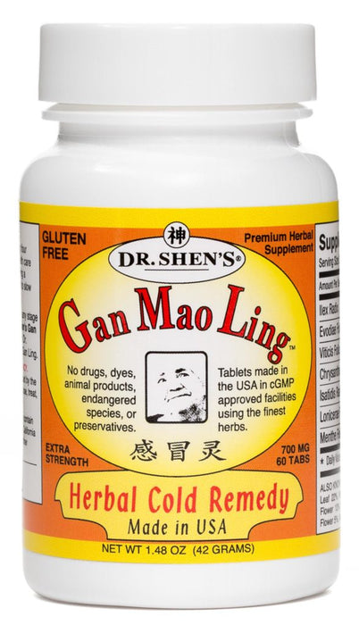 bottle of Dr. Shen's Gan Mao Ling herbal cold remedy