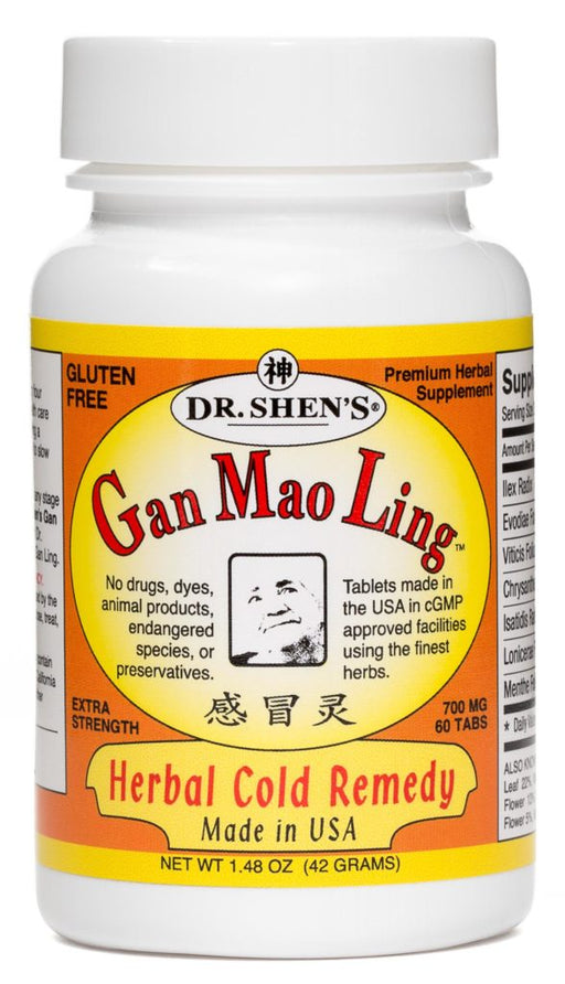 bottle of Dr. Shen's Gan Mao Ling herbal cold remedy