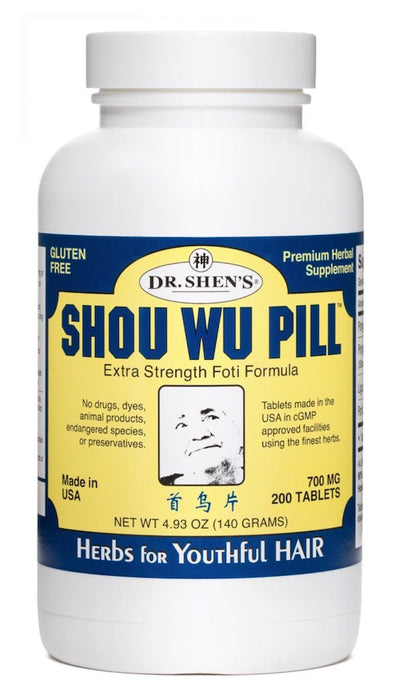 bottle of Dr. Shen's Shou Wu Pills for Youthful Hair