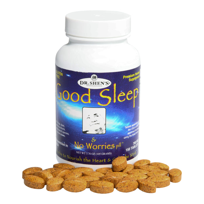 bottle and tablets of Dr. Shen's Good Sleep & No Worries Pill
